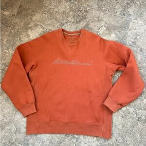 Eddie Bauer heavy weight orange crewneck sweatshirt.  Men's sizer M